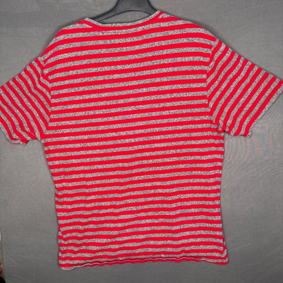 Red Gray Striped Embroidered Los Angeles Guess‎ Tee Streetwear Crewneck Unisex L - Picture 2 of 5